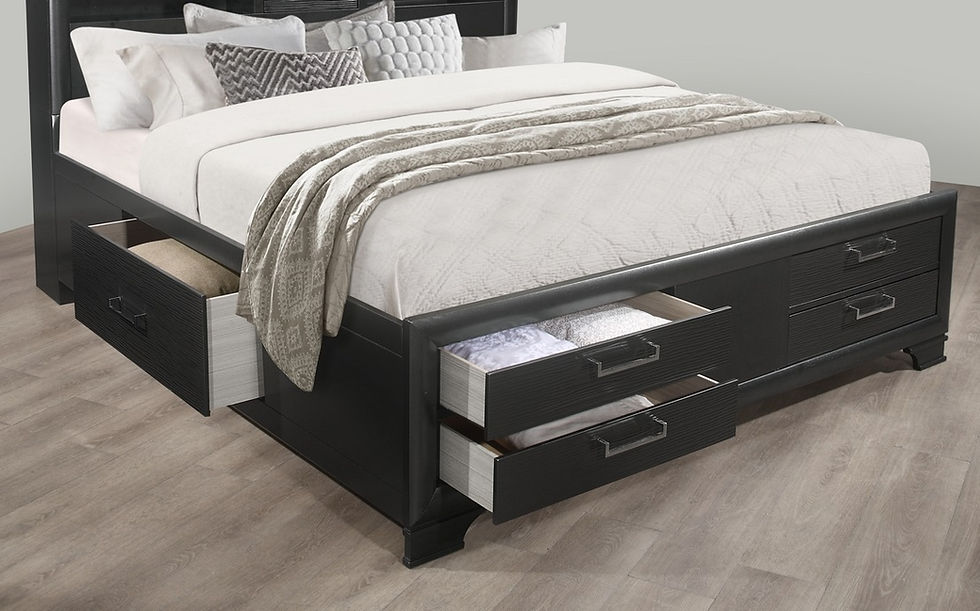 Ava Grey Storage Platform Bed - alternate view