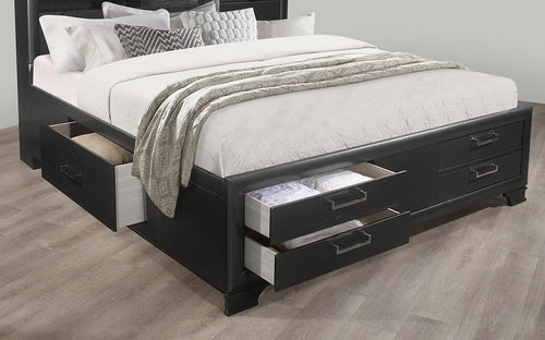Ava Grey Storage Platform Bed - alternate view