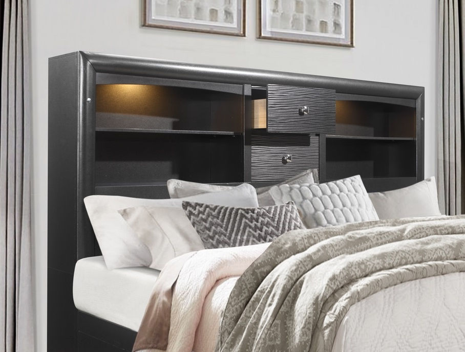 Ava Grey Storage Platform Bed - additional view