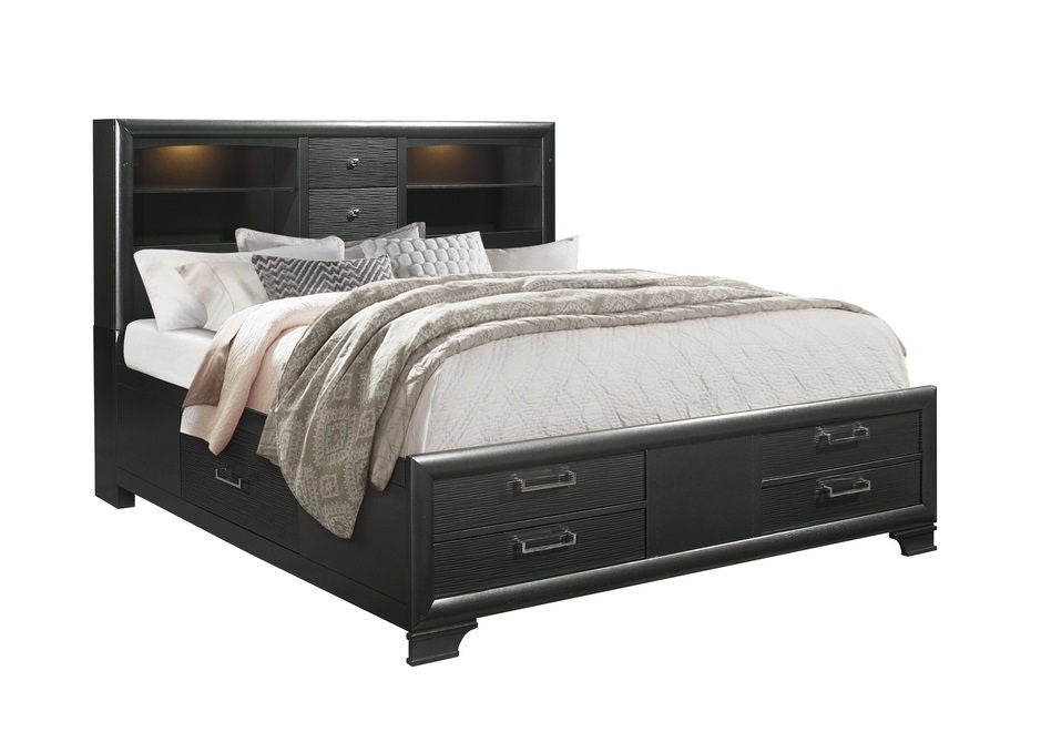 Ava Grey Storage Platform Bed - third view