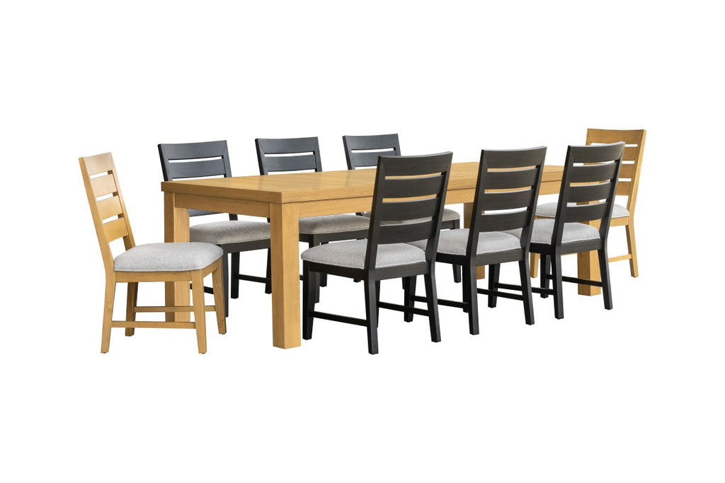 Ottilie 9-Piece Extendable Dining Set - Oak & Black