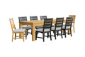 Ottilie 9-Piece Extendable Dining Set - Oak & Black