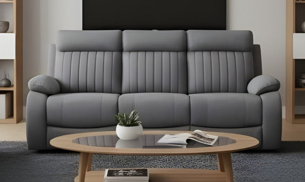 Elyse reclining sofa in grey
