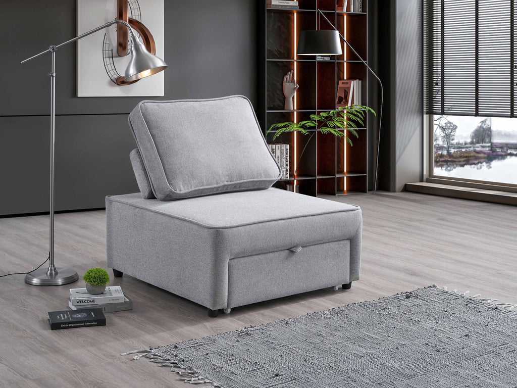 Grey Convertible Sleeper Chair