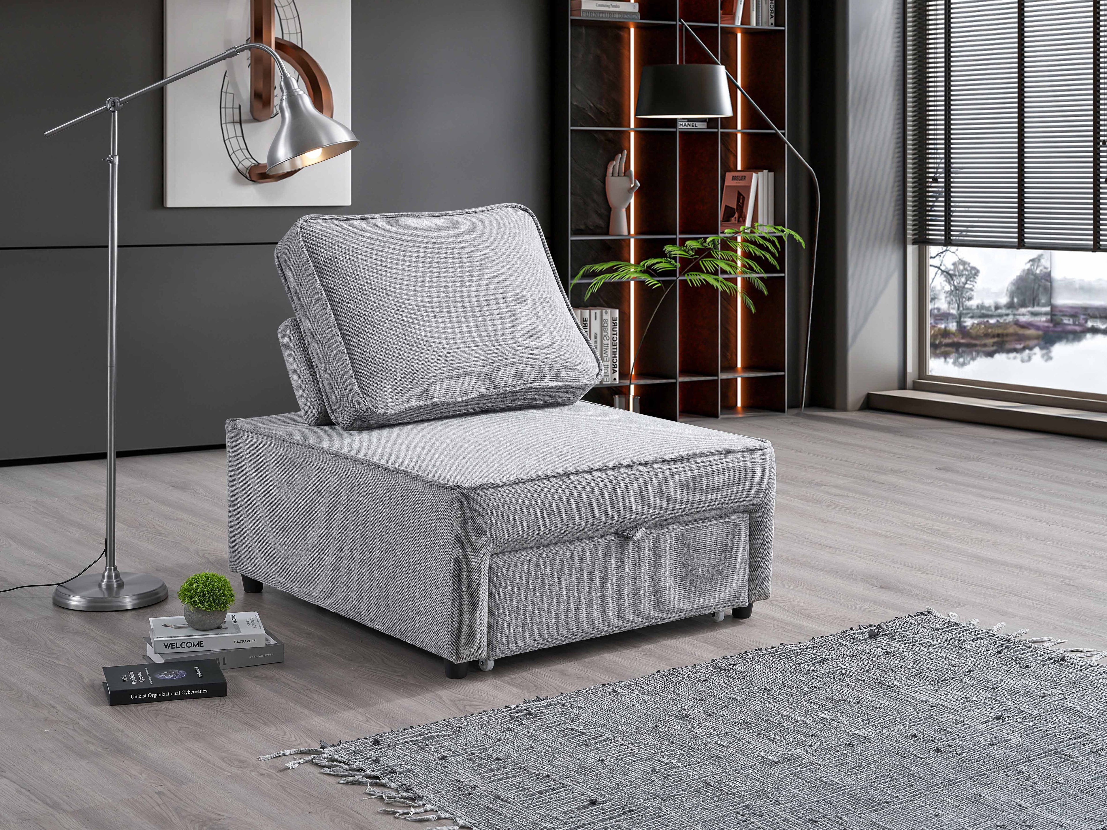 Grey Convertible Sleeper Chair