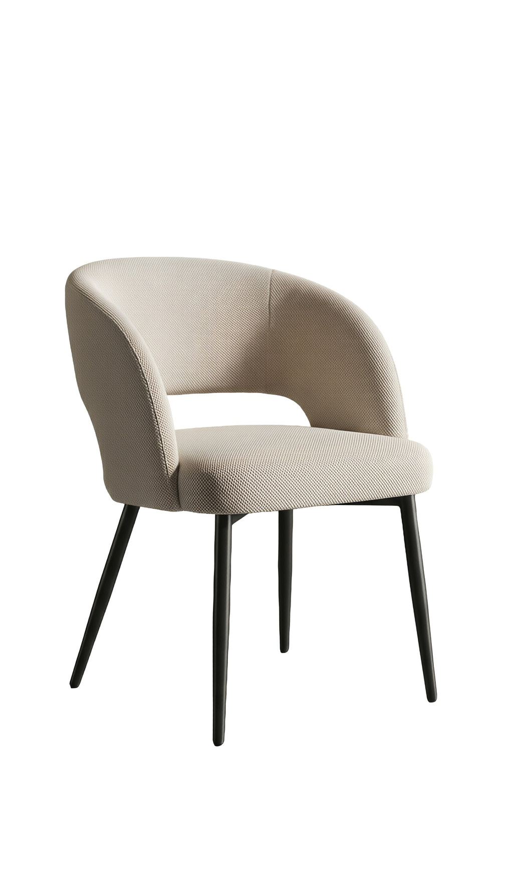 5-Piece Midnight Black Round Dining Set - Cream - image 2