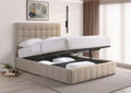 Warm Ivory Fabric Hydraulic Storage Bed