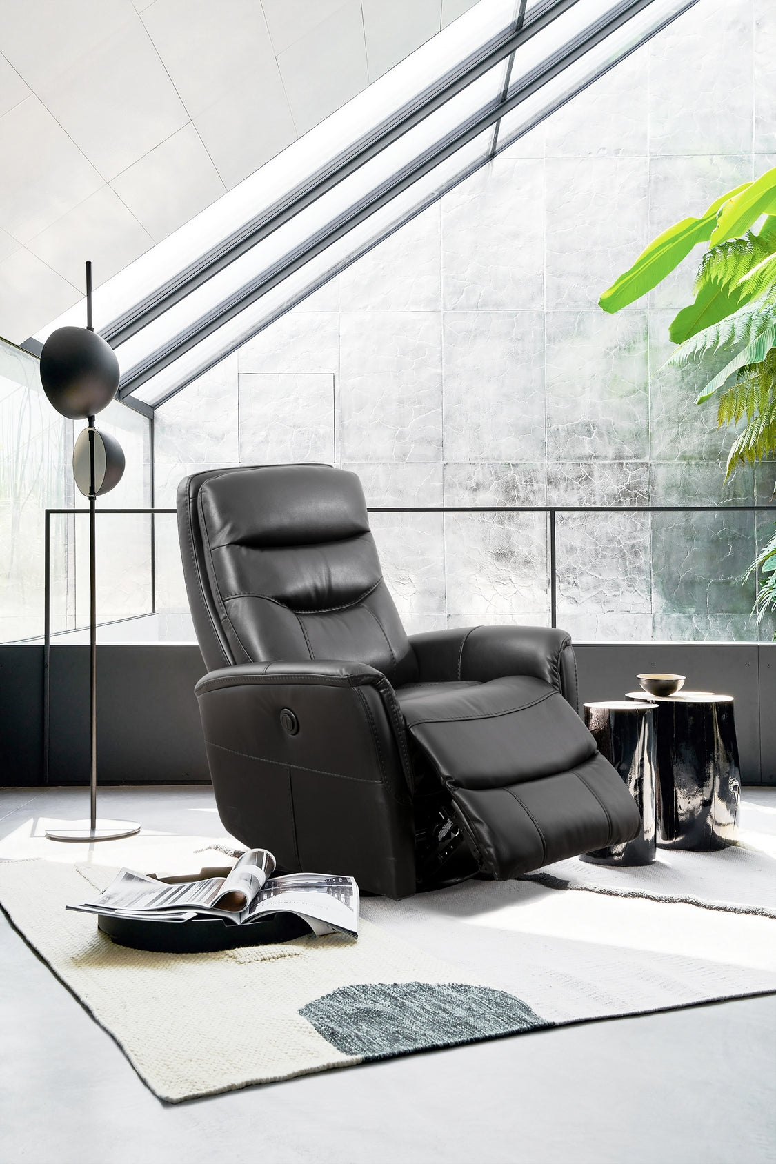 Power Recliner - Leather Match