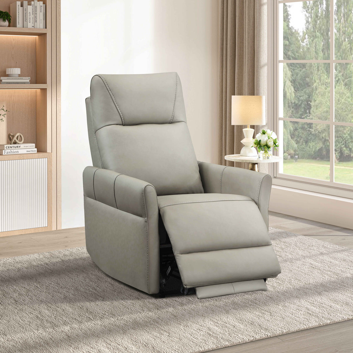Dual Power Recliner with Power Headrest - Leather Match