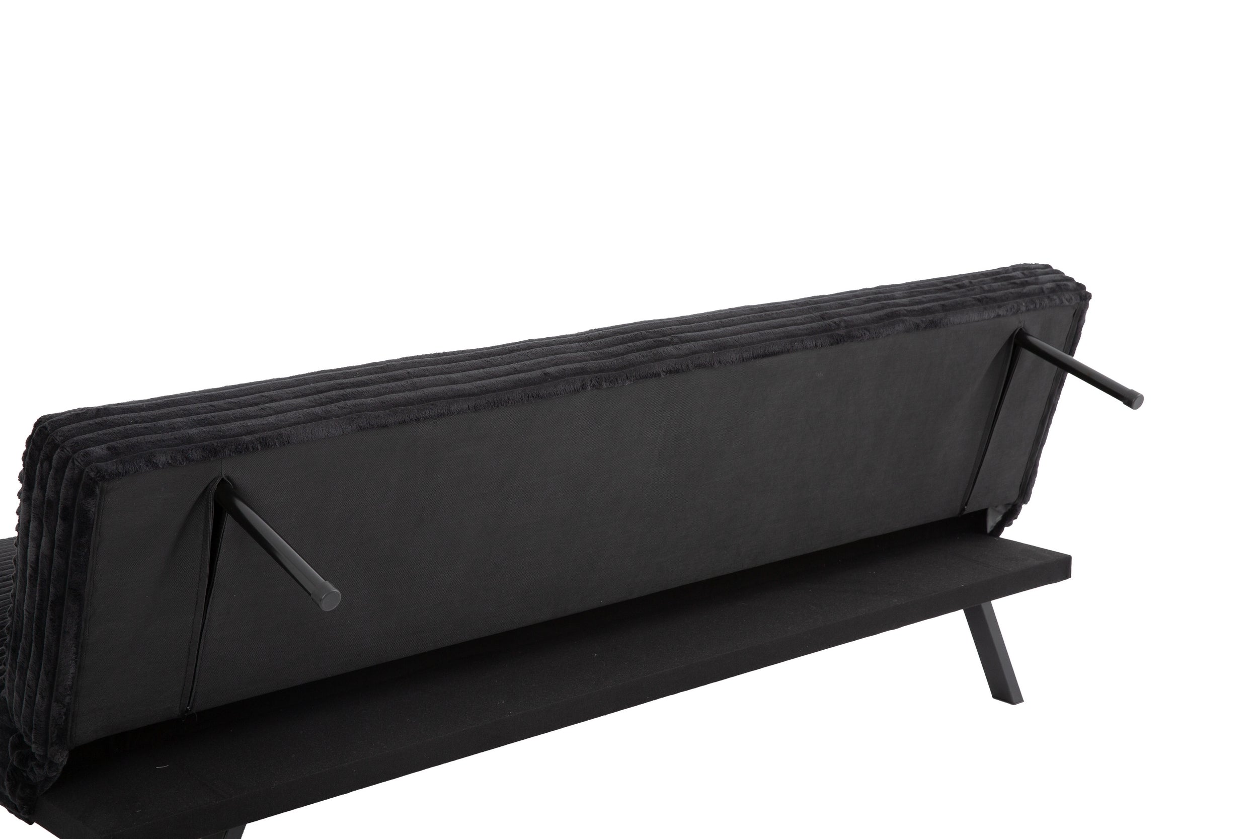 Black Corduroy Split-Back Sofa Bed - image 5