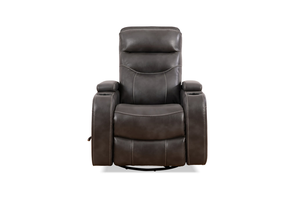 Swivel Glider Recliner with Cup Holders - Leather Match