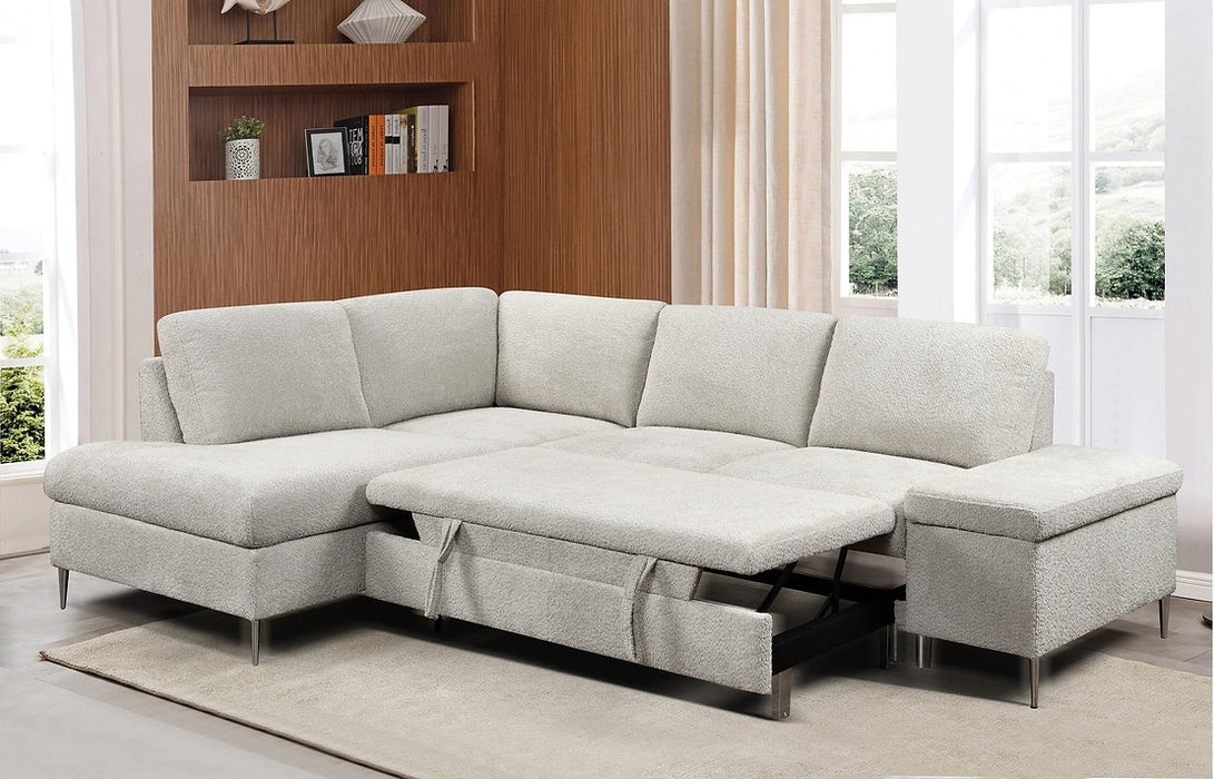 LuxeComfort LHF Pull-Out Sofa - Soft Grey