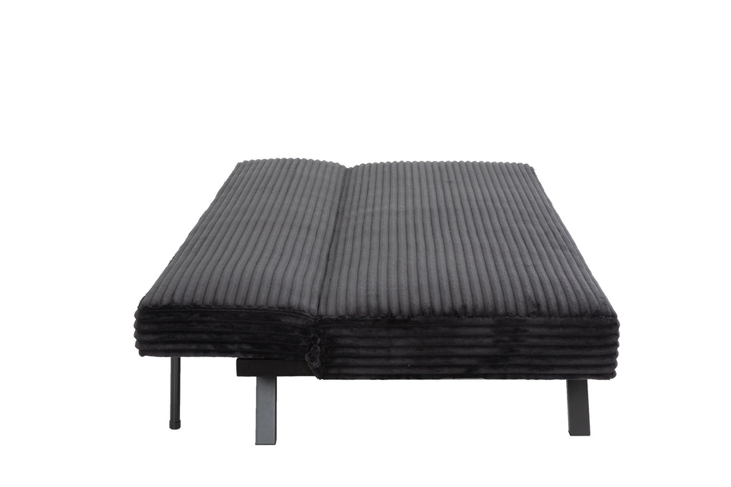 Black Corduroy Split-Back Sofa Bed - image 7