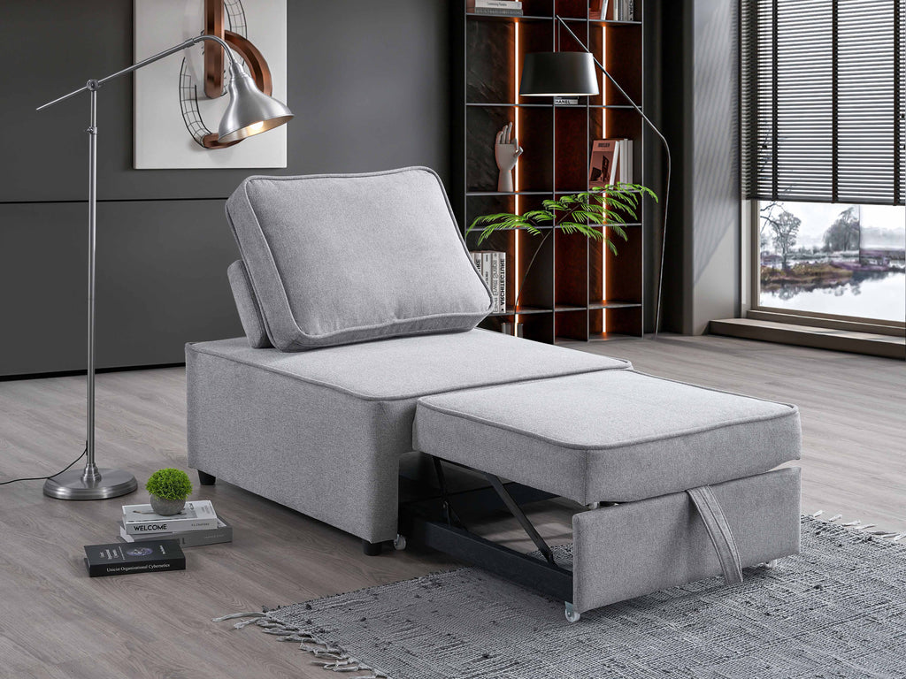 Grey Convertible Sleeper Chair - image 2