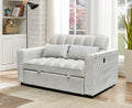 Silver Grey Convertible Sofa Bed with USB & Cup Holders
