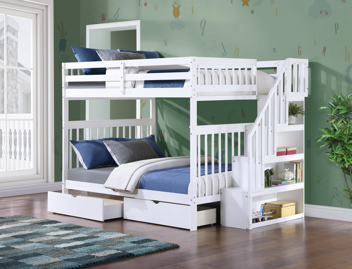 Mission Double over Double Bunk Bed with Reversible Staircase
