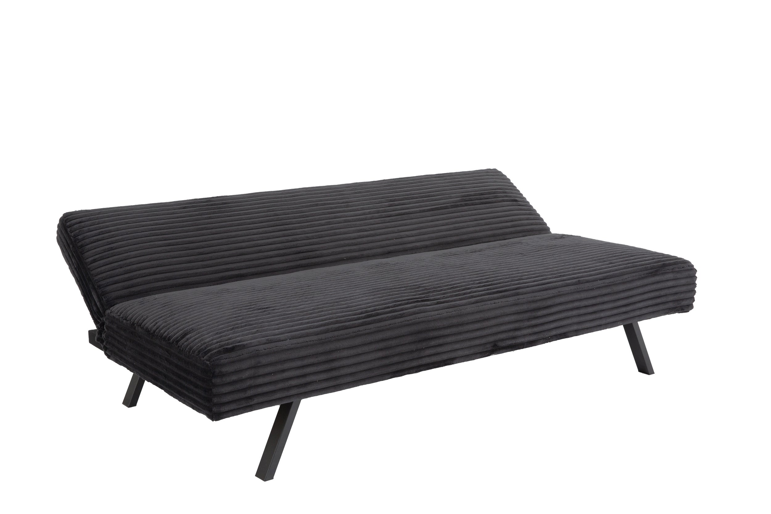 Black Corduroy Split-Back Sofa Bed - image 6