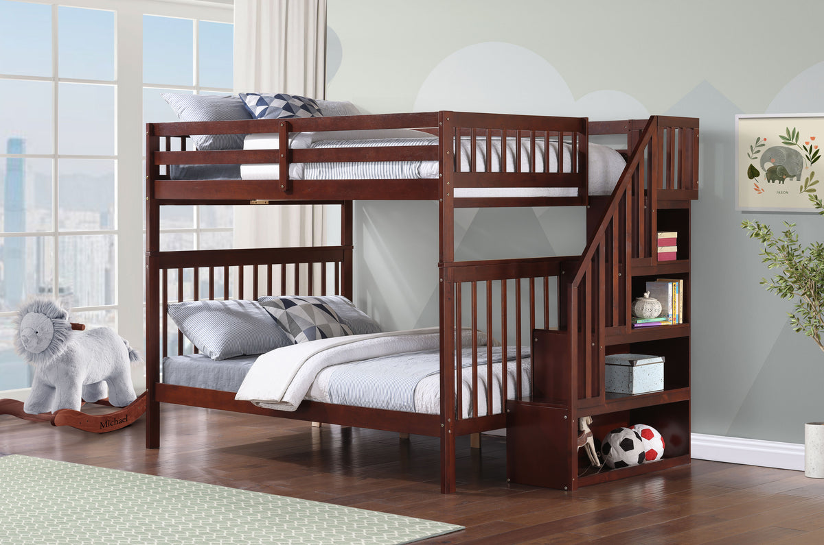 Mission Double over Double Bunk Bed with Reversible Staircase