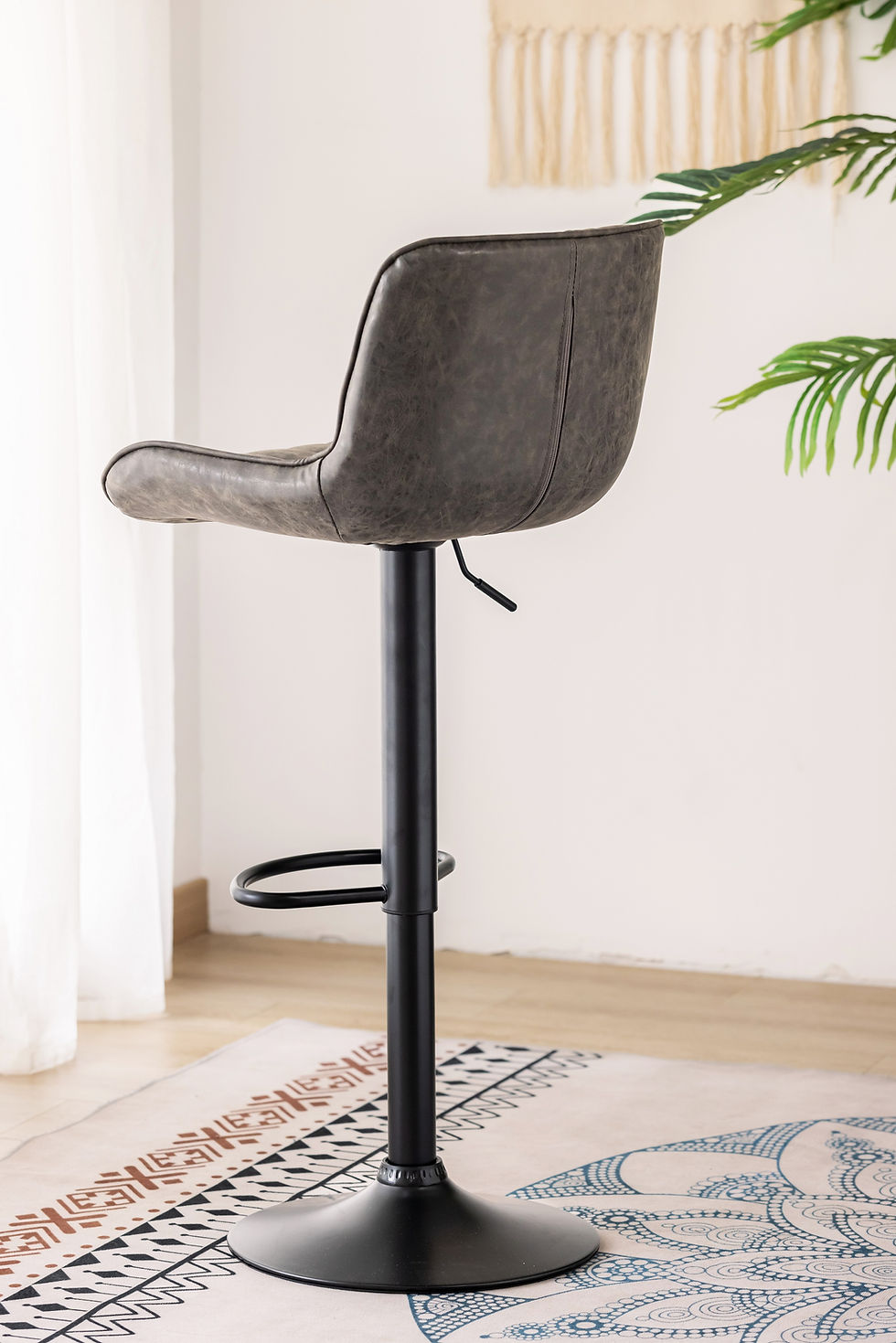 IFDC ST-7821 grey adjustable bar stool detail view