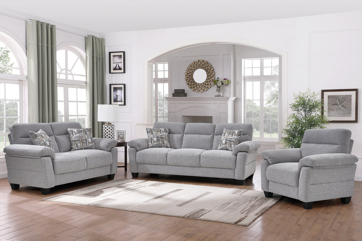 Pillow-Top Arm Sofa Set with Accent Pillows