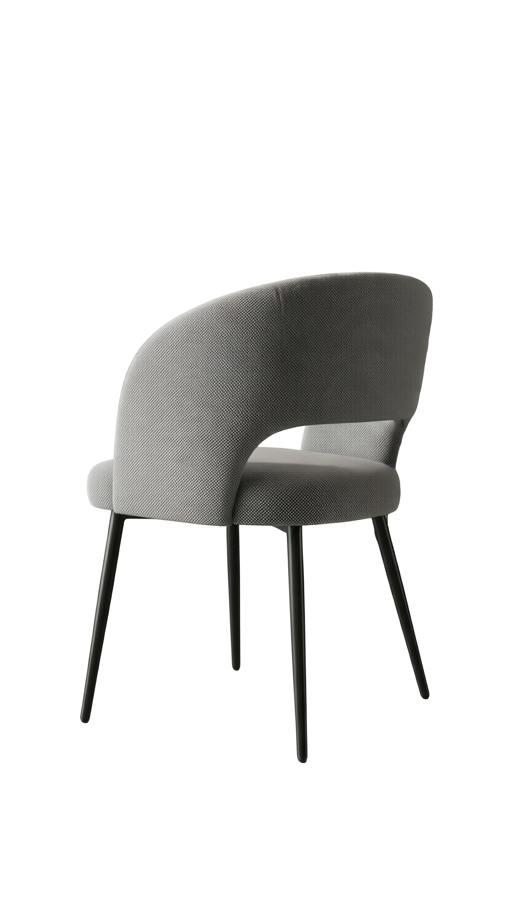 5-Piece Midnight Black Round Dining Set - Grey - image 3