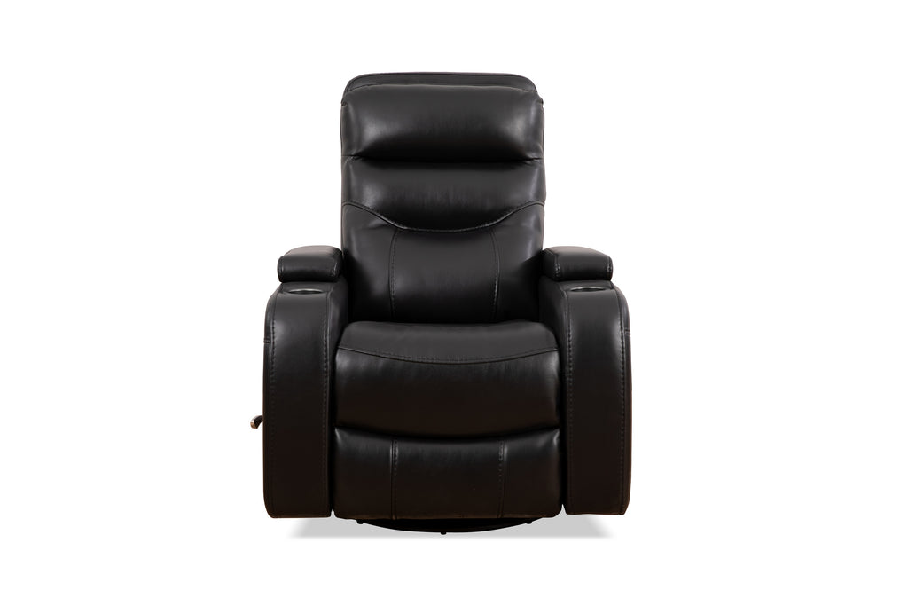 Swivel Glider Recliner with Cup Holders - Leather Match