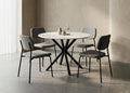 5-Piece Chanel Stone Round Dining Set - Grey