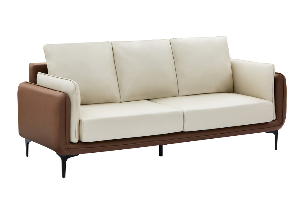 Two-Tone Cream & Mocha Sofa Set