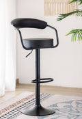 Adjustable Black 360° Swivel Bar Stools - Set of 2