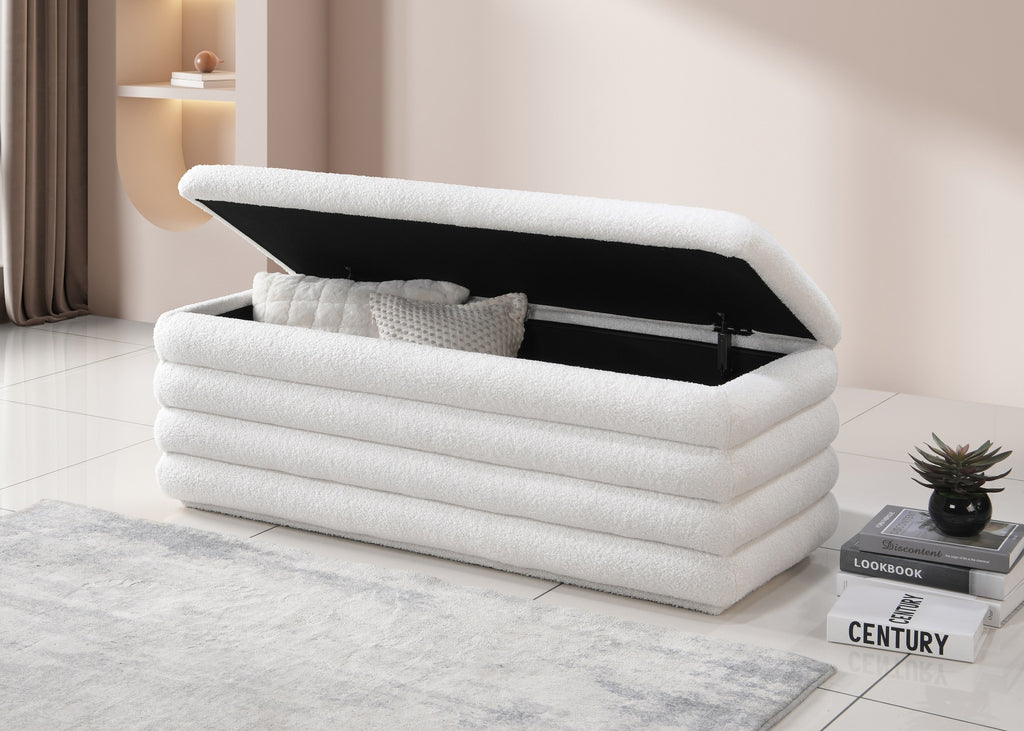 White Teddy Large Storage Bench - image 2