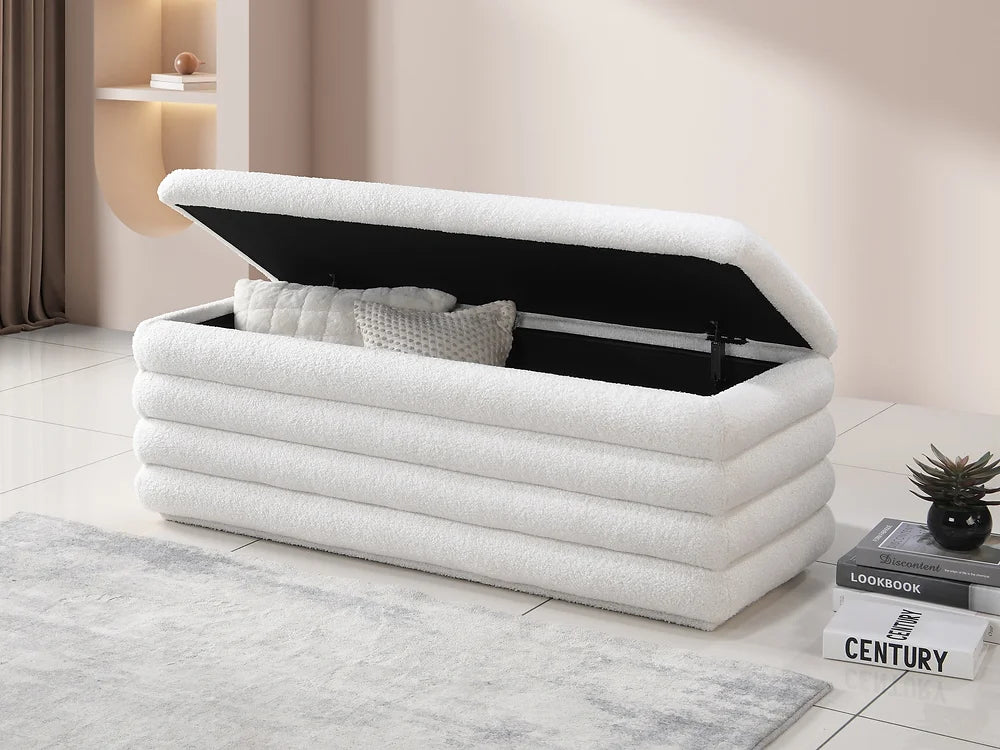 Teddy Storage Bench - White