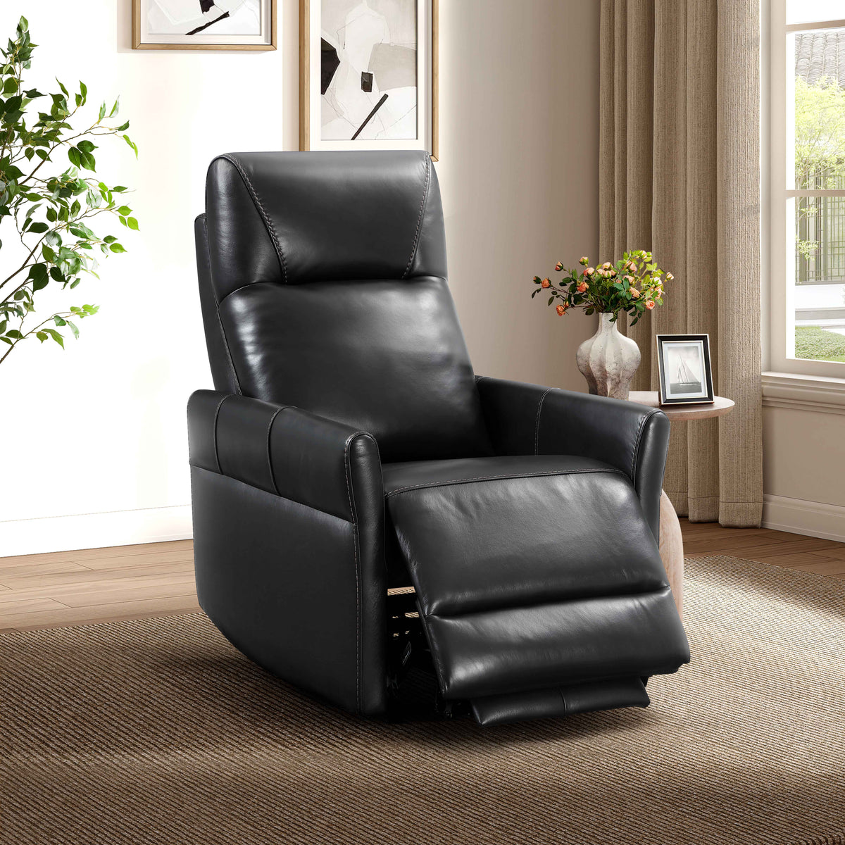 Dual Power Recliner with Power Headrest - Leather Match
