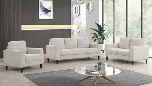 Beige 3-Piece Sofa Set with Cup Holders