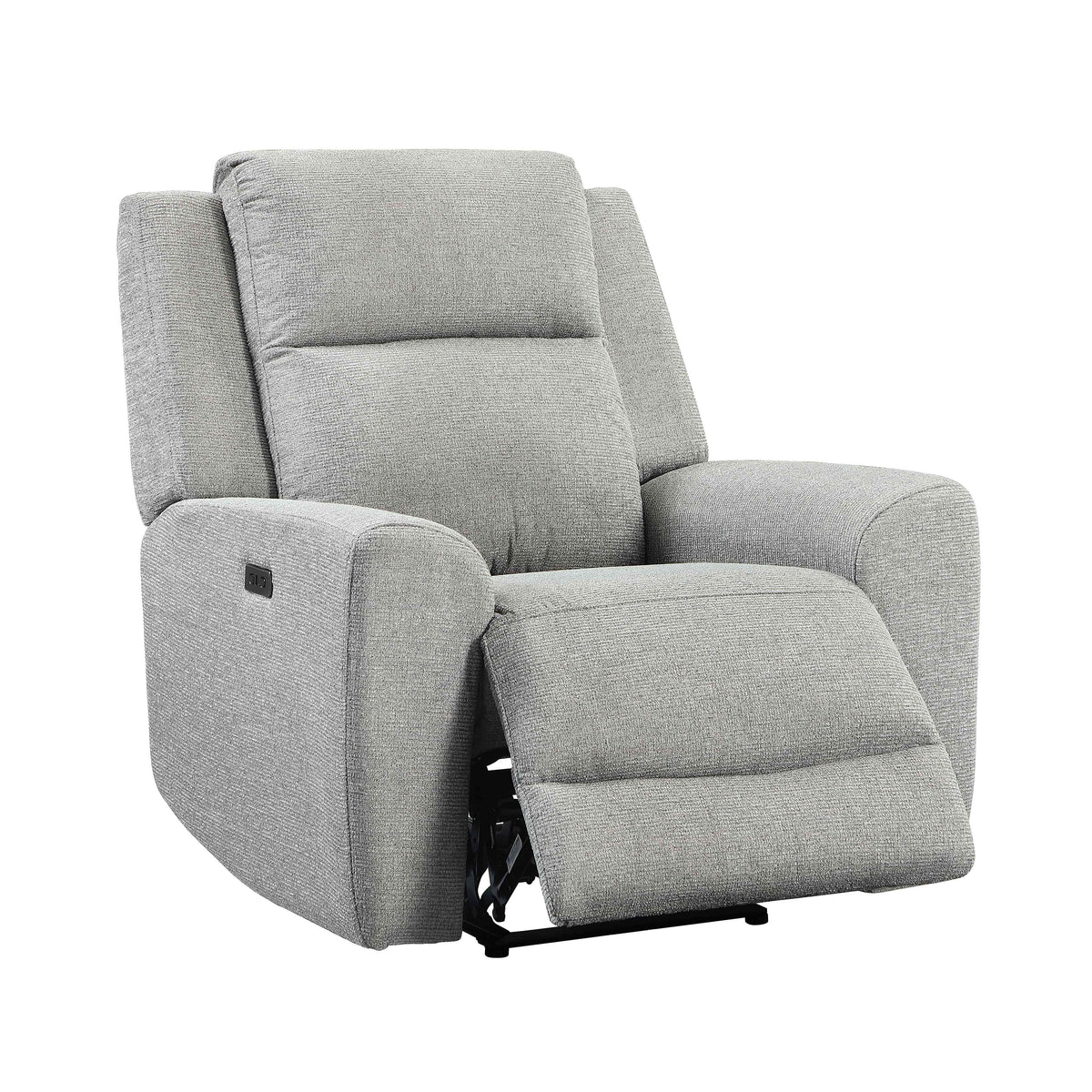 Grey Fabric Power Recliner with USB