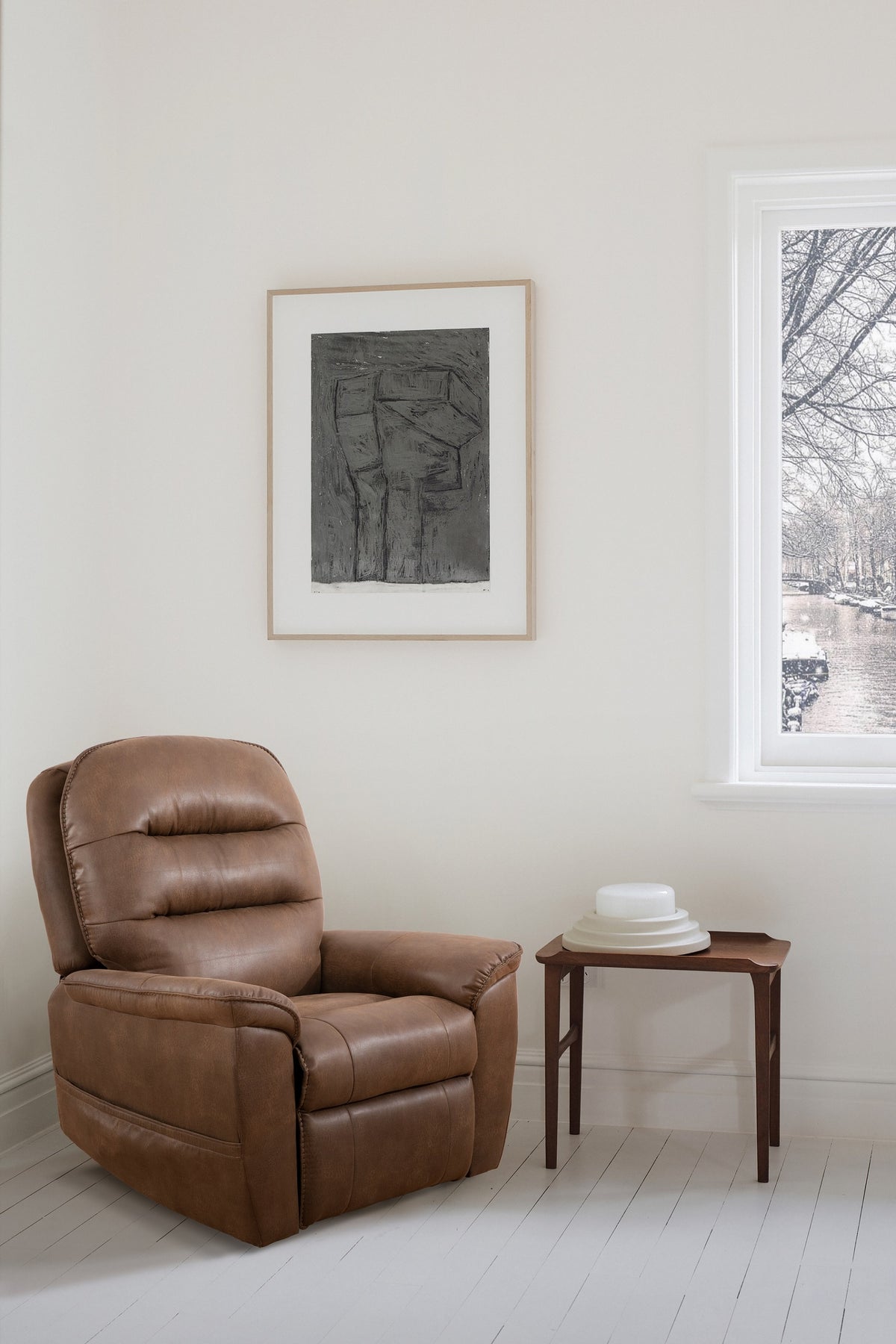 Power Lift Chair - Brown Leather Match