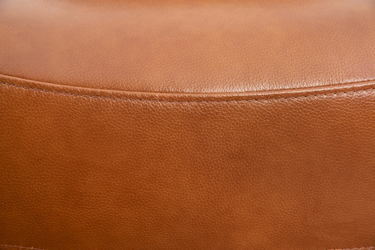 Diamond-Stitched Swivel Glider Recliner - Leather Match