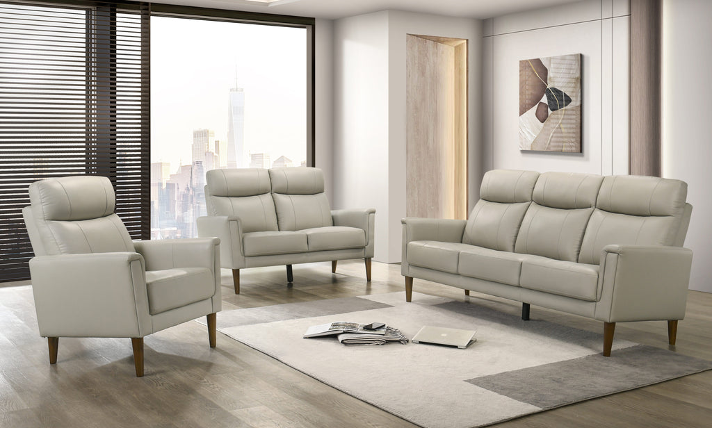 Leather-Look High-Back Sofa Set