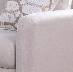Light Beige Linen-Look Sofa Set with Accent Pillows