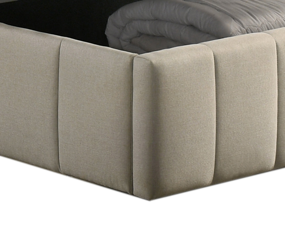 Warm Ivory Fabric Hydraulic Storage Bed - image 2