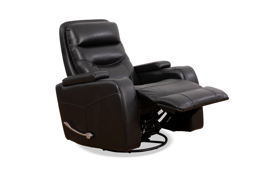 Swivel Glider Recliner with Cup Holders - Leather Match