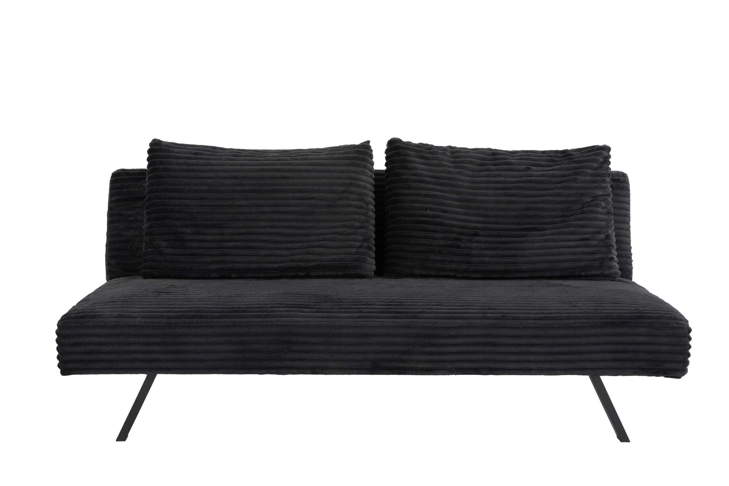 Black Corduroy Split-Back Sofa Bed - image 10