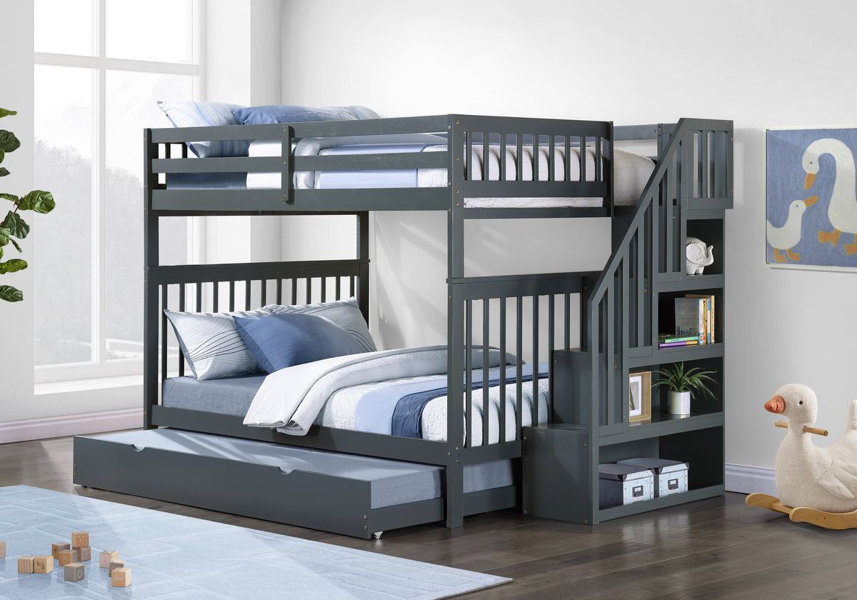 Mission Double over Double Bunk Bed with Reversible Staircase