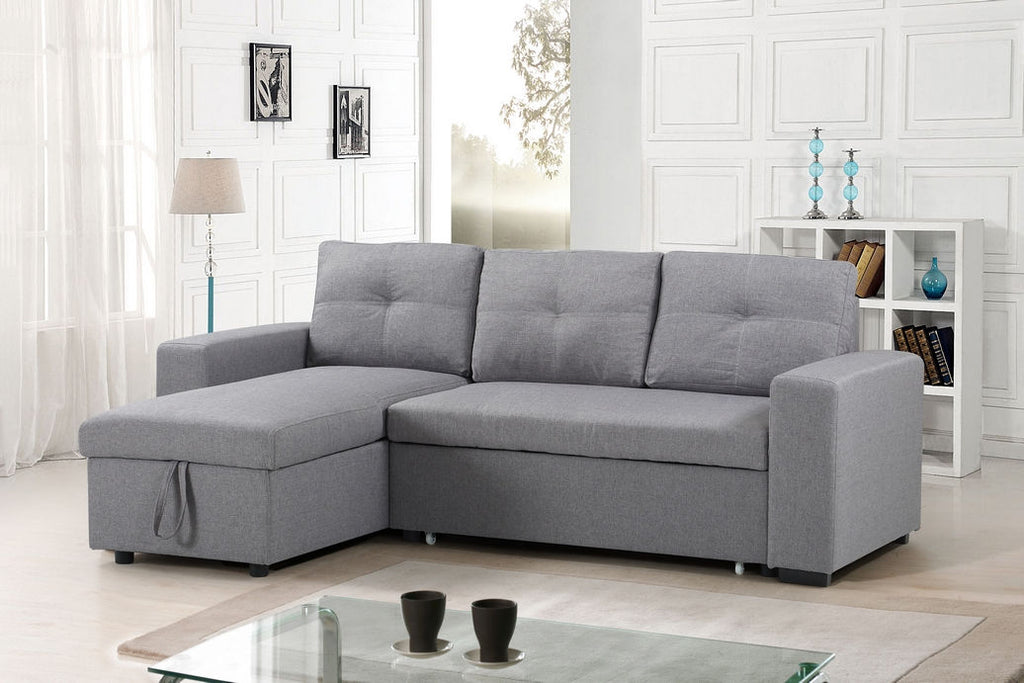 Grey Reversible Storage Sofa Bed Sectional
