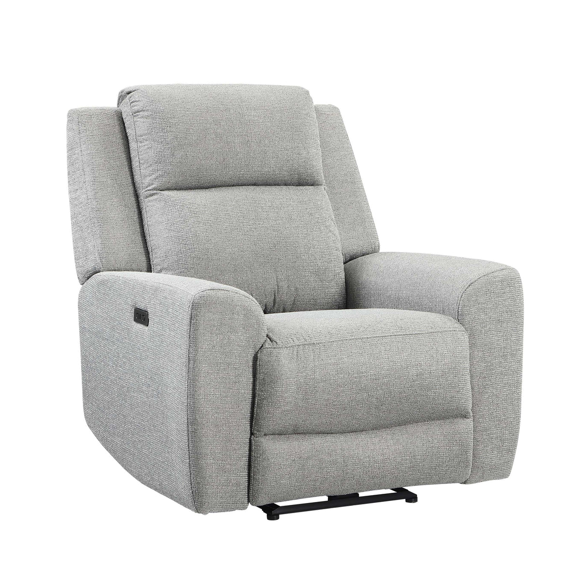 Grey Fabric Power Recliner with USB