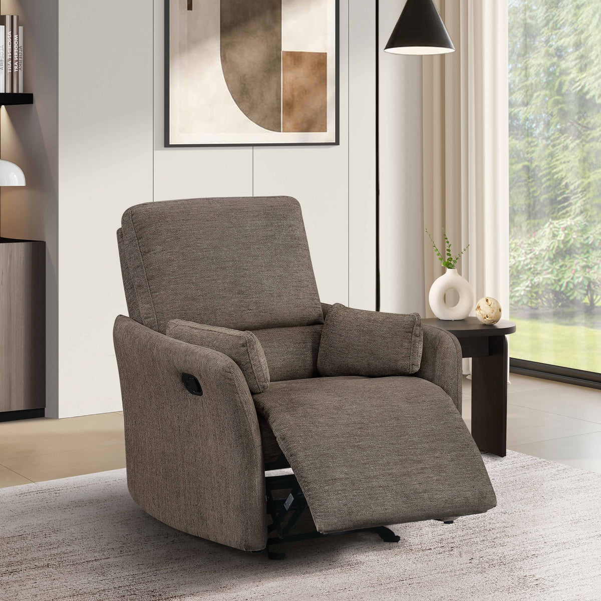 Soft-Touch Fabric Recliner Chair