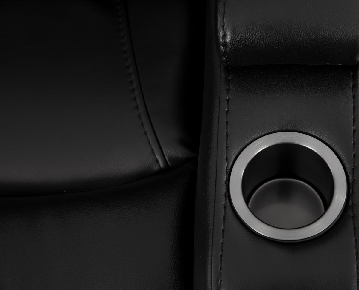 Swivel Glider Recliner with Cup Holders - Leather Match