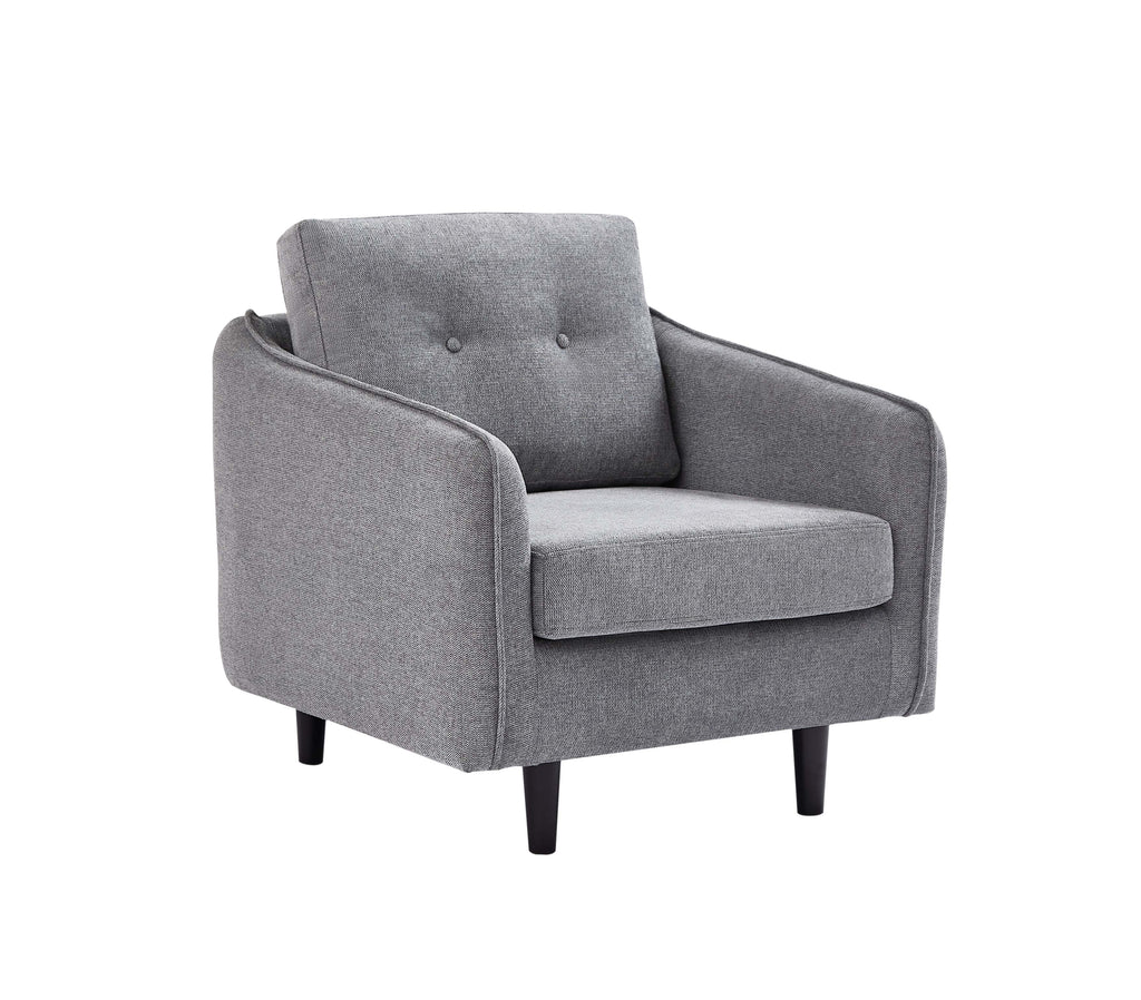 Grey Tufted Sofa Set with Accent Pillows