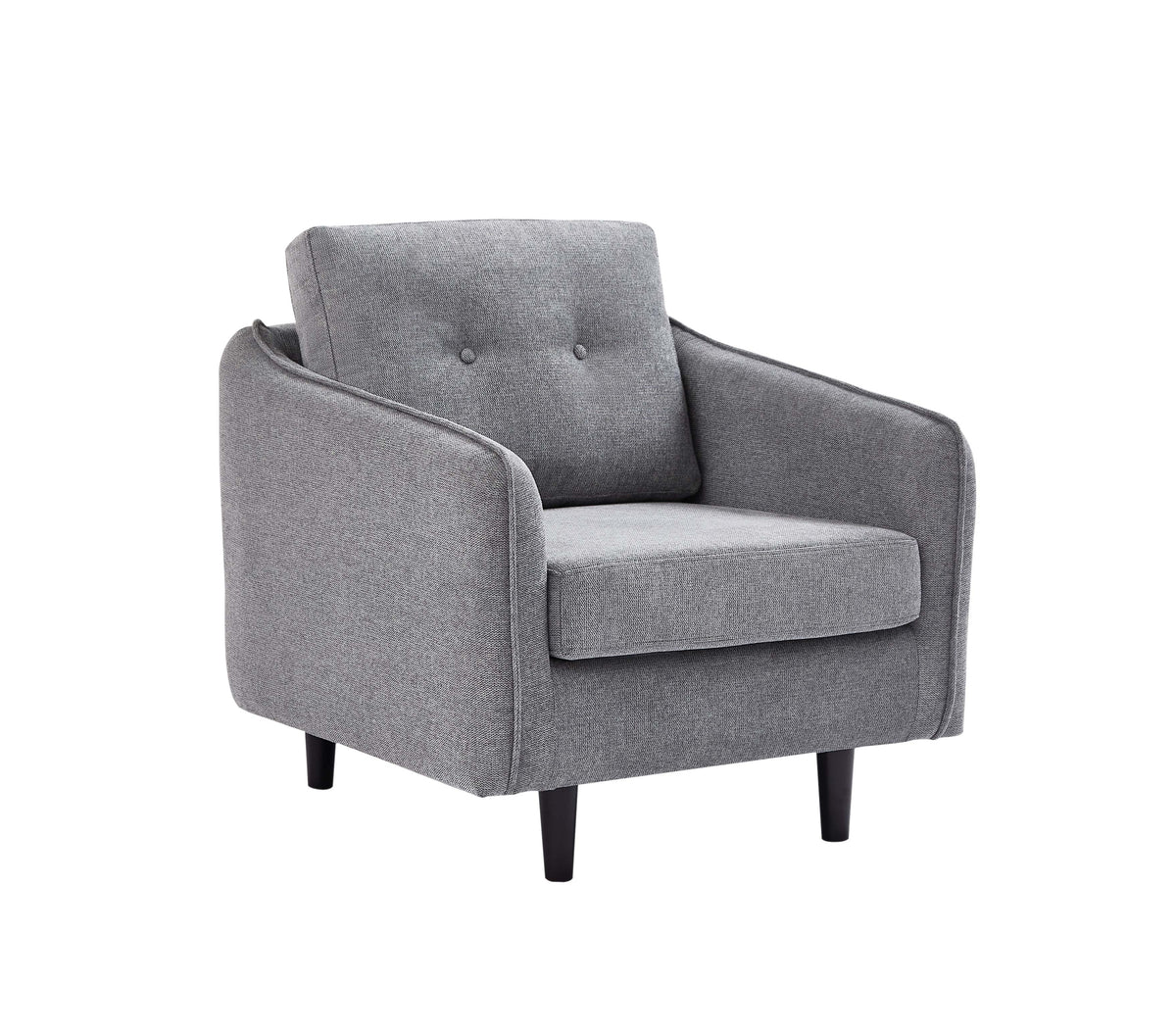 Grey Tufted Sofa Set with Accent Pillows