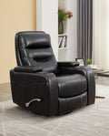 Swivel Glider Recliner with Cup Holders - Leather Match