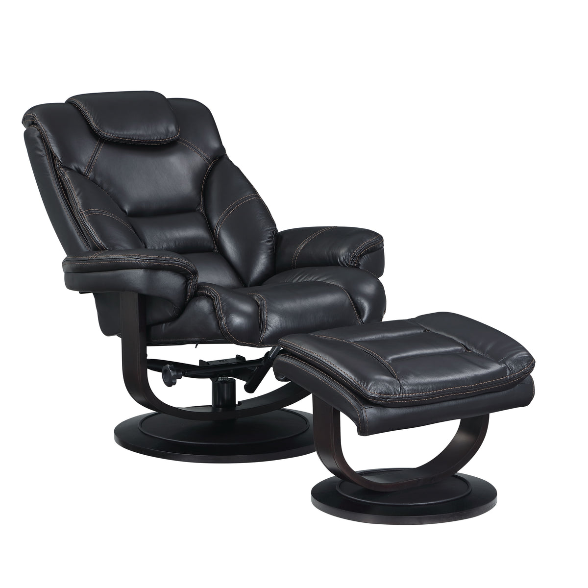 Scandinavian Swivel Recliner with Ottoman